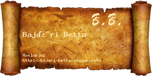 Bajári Betta névjegykártya
